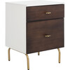 Genevieve 2 Drawer Nightstand, White/Gold - Nightstands - 4