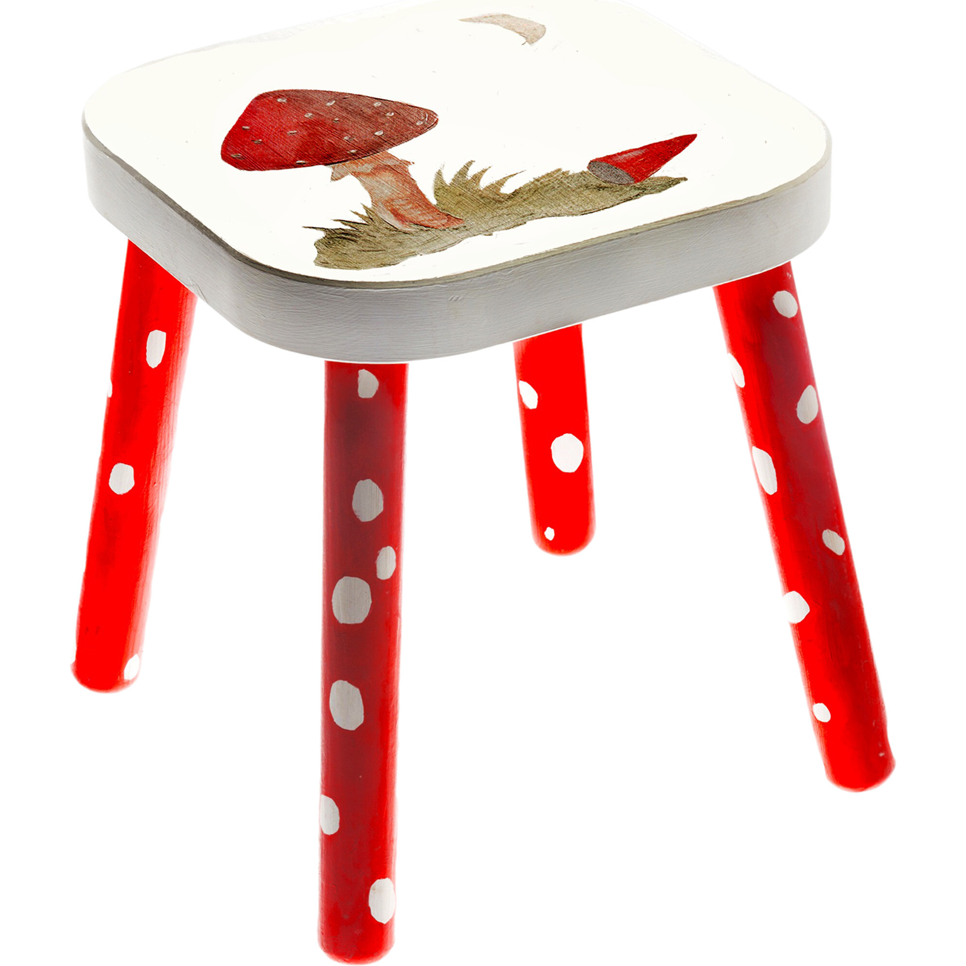 Handpainted Wooden Stool, Lost Hat - Kids Seating - 1