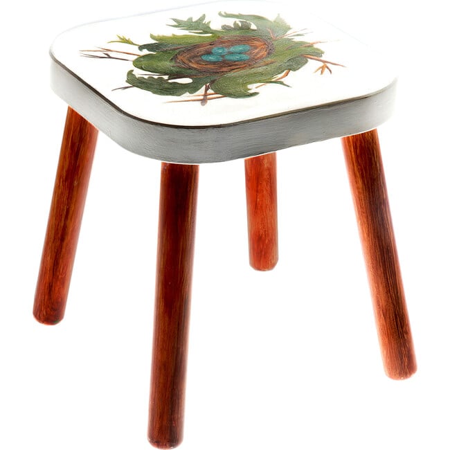 Handpainted Wooden Stool, Maggie's Nest