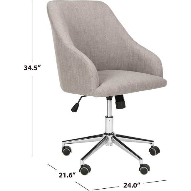 Adrienne Swivel Office Chair, Grey - Desk Chairs - 7