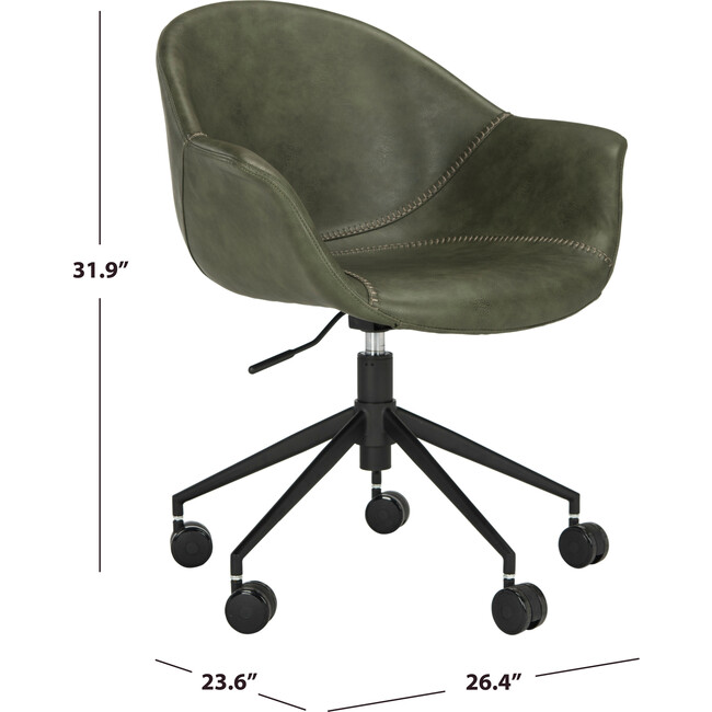Ember Office Chair, Green - Desk Chairs - 7