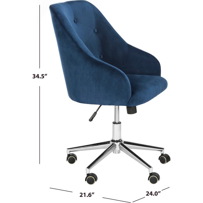 Evelynn Tufted Swivel Chair, Navy - Desk Chairs - 7