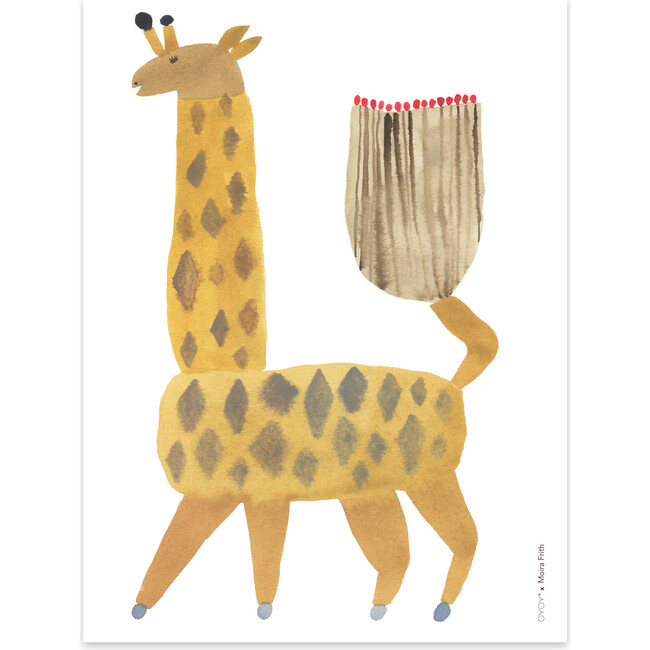 Noah Giraffe Art Poster, Yellow - Art - 1