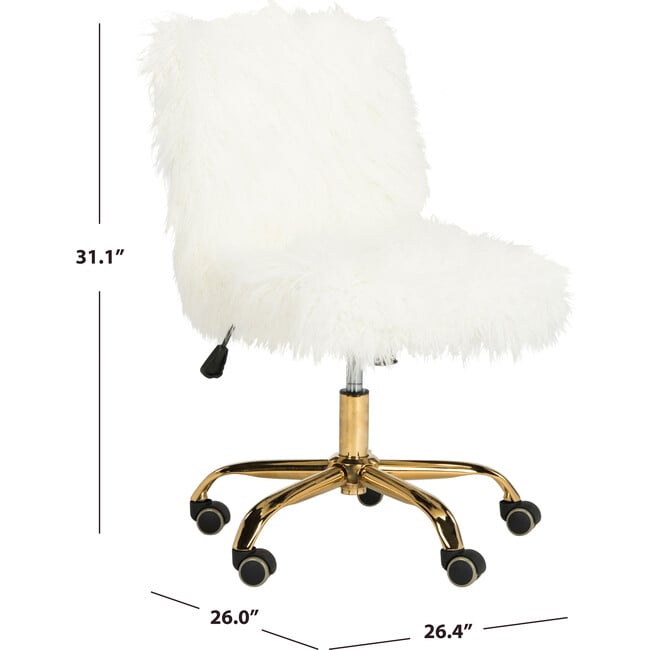 Whitney Swivel Office Chair, White - Desk Chairs - 7