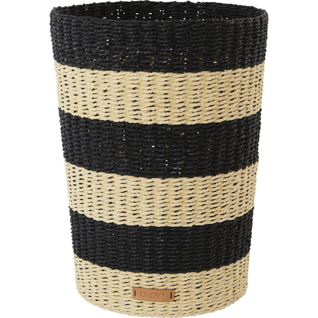Gomi Rope Wastebasket, Black Stripe - Storage - 1