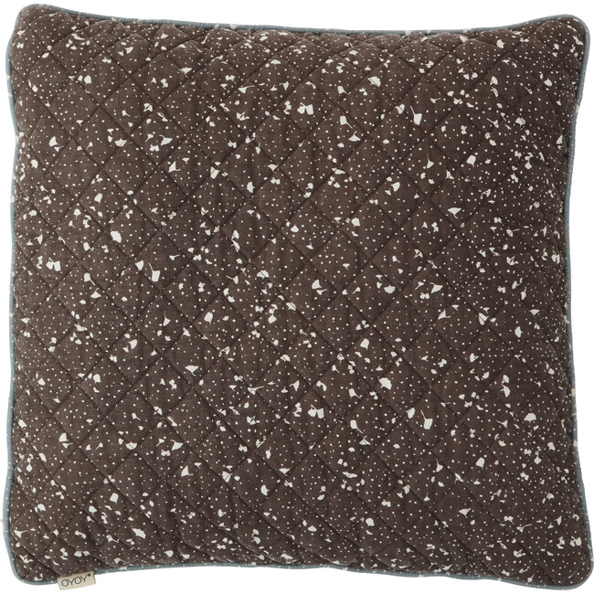 Quilted Aya Cushion, Brown/Off White - Decorative Pillows - 2