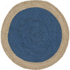 Layla Round Flatweave Rug, Royal Blue - Rugs - 1 - thumbnail