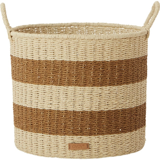 Set of 3 Gomi Cylinder Storage Baskets, Caramel Stripe - Storage - 4