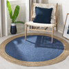 Layla Round Flatweave Rug, Royal Blue - Rugs - 2