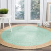 Layla Round Flatweave Rug, Aqua - Rugs - 2