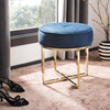 Angelea Round Ottoman, Navy - Accent Seating - 5