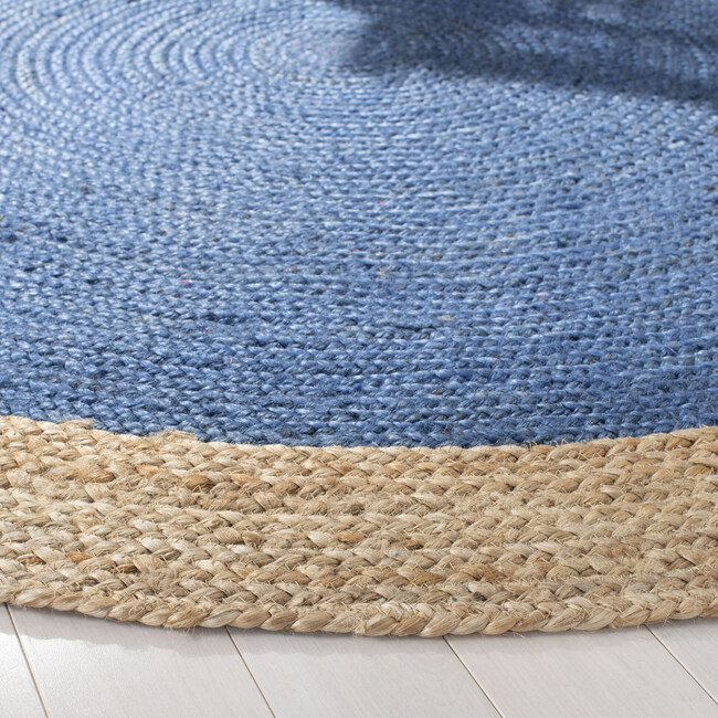 Layla Round Flatweave Rug, Royal Blue - Rugs - 3