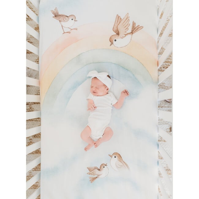 Rainbow and Birds Standard Crib Sheet - Crib Sheets - 3