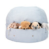 Metallic Corduroy Storage Beanbag, Sky - Kids Seating - 2