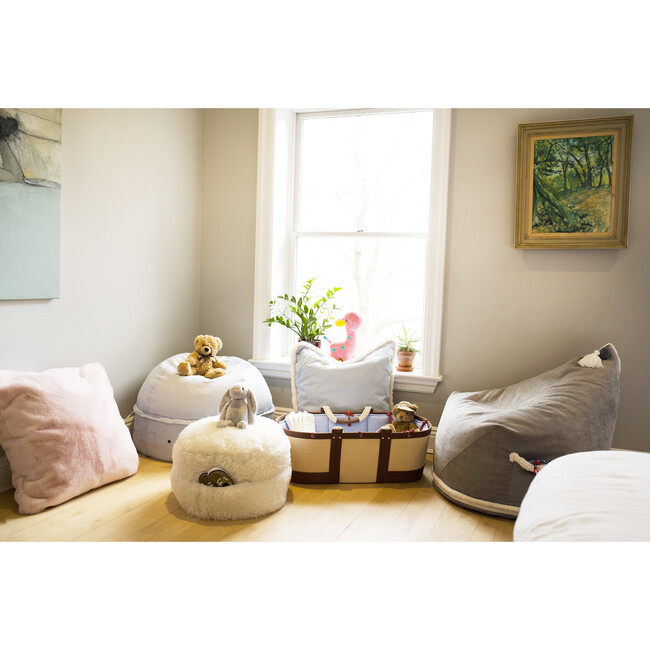 Metallic Corduroy Storage Beanbag, Sky - Kids Seating - 4
