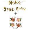 Flower Make Your Own Banner, Gold - Decorations - 1 - thumbnail