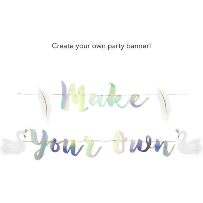 Swan Princess Make Your Own Banner, Iridescent - Decorations - 3