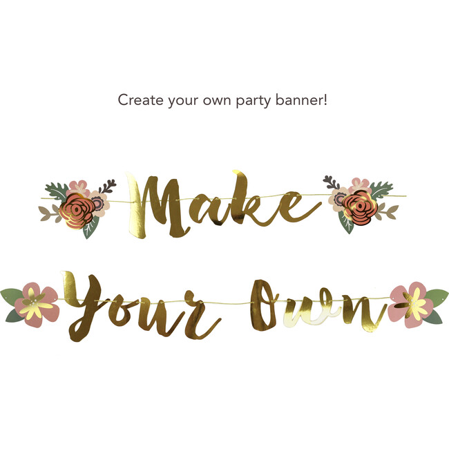 Flower Make Your Own Banner, Gold - Garlands - 3