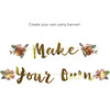 Flower Make Your Own Banner, Gold - Decorations - 3 - thumbnail