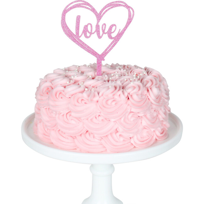 Love Acrylic Cake Topper, Pink - Decorations - 1