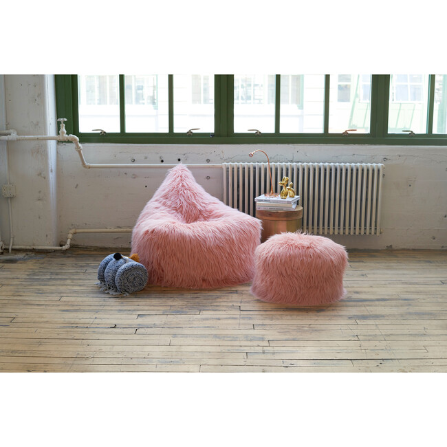 Himalaya Faux Fur Storage Pouf, Dusty Blush - Storage - 7