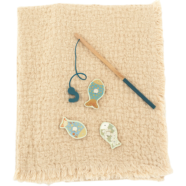 Waffle Linen Blanket, Shifting Sand - Blankets - 2