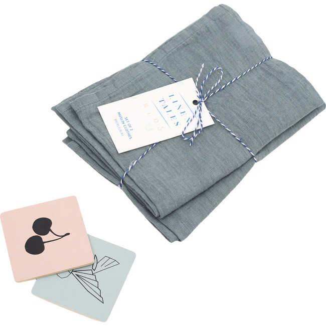 Set of 2 Muslin Cloth, Blue Fog - Swaddles - 2