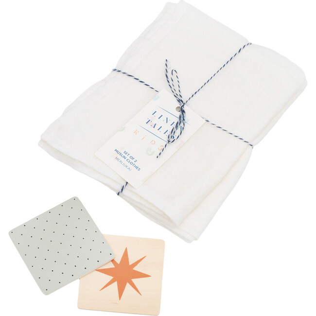 Set of 2 Muslin Cloth, White - Swaddles - 2