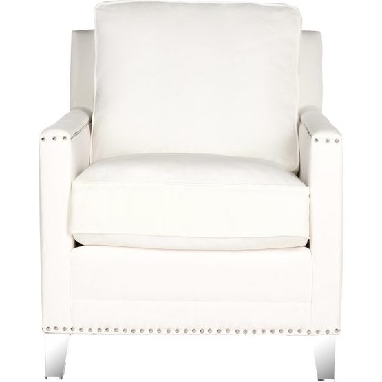 Nailhead & Acrylic Club Chair, White