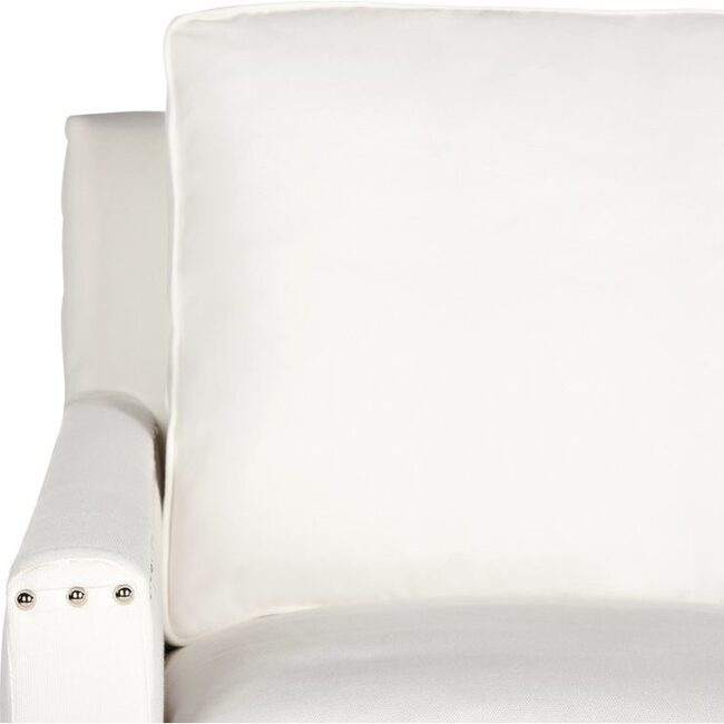 Nailhead & Acrylic Club Chair, White - Accent Seating - 4