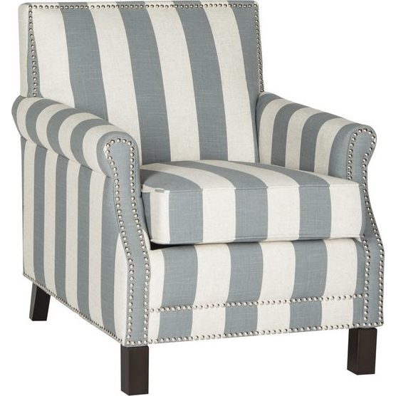 Easton Striped Club Chair, Grey/White
