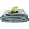 Linen Quilted Blanket, Blue Fog - Blankets - 1 - thumbnail