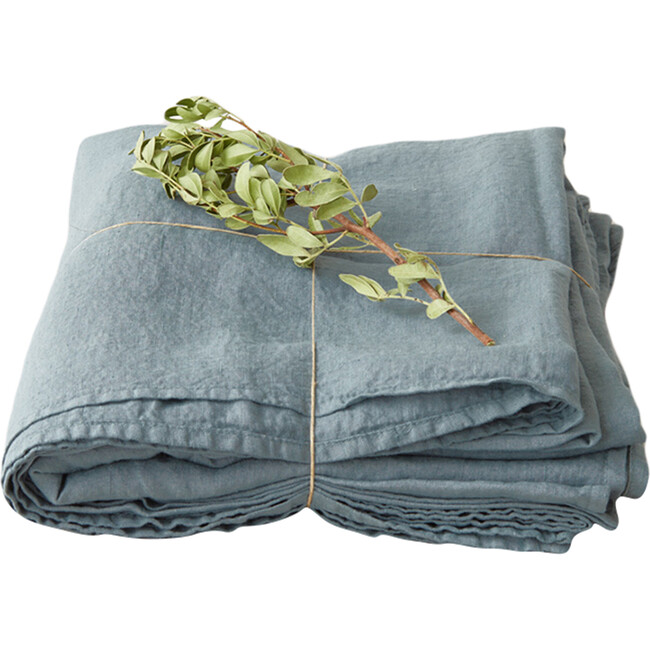 Linen Flat Sheet, Blue Fog - Sheets - 1
