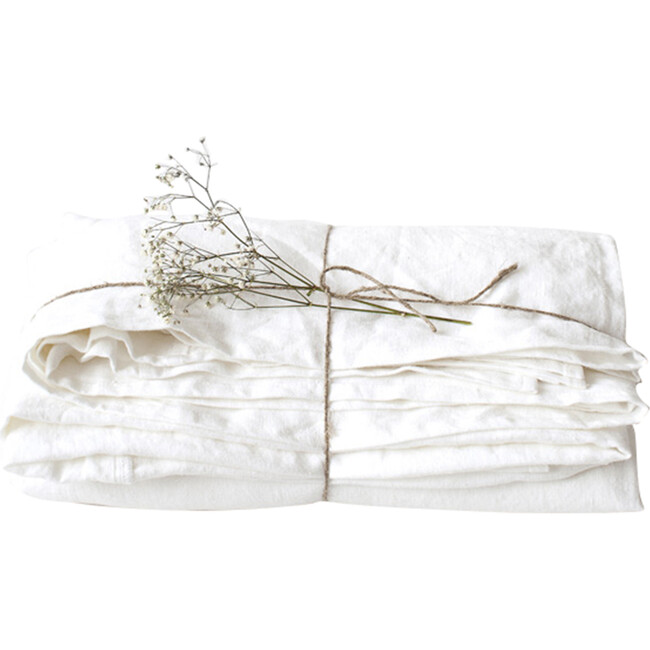 Linen Flat Sheet, White - Sheets - 1