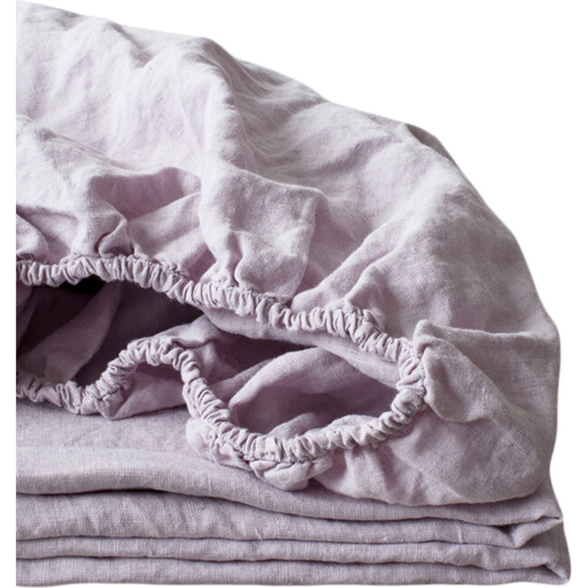 Linen Fitted Sheet, Pink Lavender - Sheets - 1