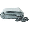 Linen Quilted Blanket, Blue Fog - Blankets - 2