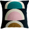 Abstract Moon Pillow, Black/Multi - Decorative Pillows - 1 - thumbnail