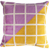 Reversible Pillow Cover, Lilac/Marigold Grid - Decorative Pillows - 3