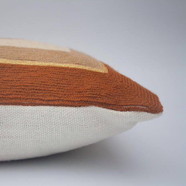 Marianne Lumbar Pillow Cover, Ochre - Decorative Pillows - 4
