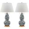 Set of 2 Color Swirls Glass Lamps, Blue - Lighting - 1 - thumbnail