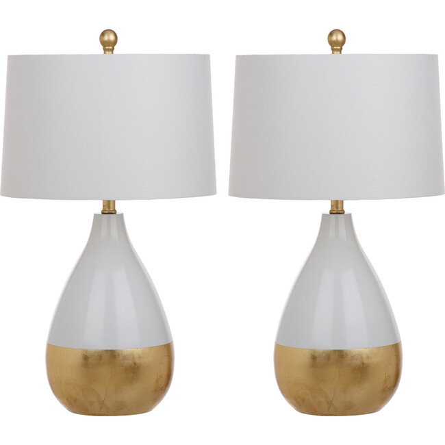Set of 2 Kingship Table Lamps, White - Lighting - 1