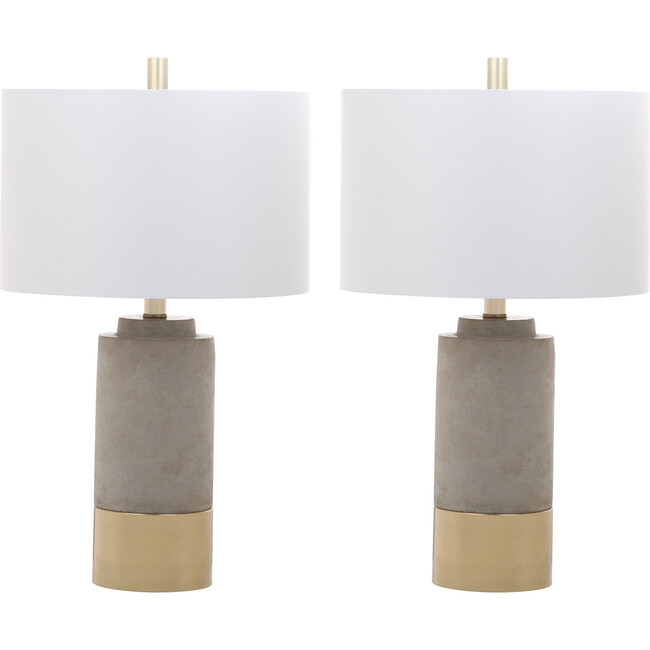 Set of 2 Brown Table Lamps, Grey