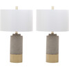 Set of 2 Brown Table Lamps, Grey - Lighting - 1 - thumbnail