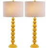 Set of 2 Jenna Stacked Ball Lamps, Yellow - Lighting - 2