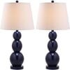 Set of 2 Jayne Three-Sphere Glass Lamps, Navy - Lighting - 2