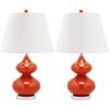 Set of 2 Eva Double Gourd Glass Lamps, Orange - Lighting - 1 - thumbnail