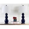 Set of 2 Jayne Three-Sphere Glass Lamps, Navy - Lighting - 3