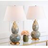 Set of 2 Color Swirls Glass Lamps, Blue - Lighting - 3