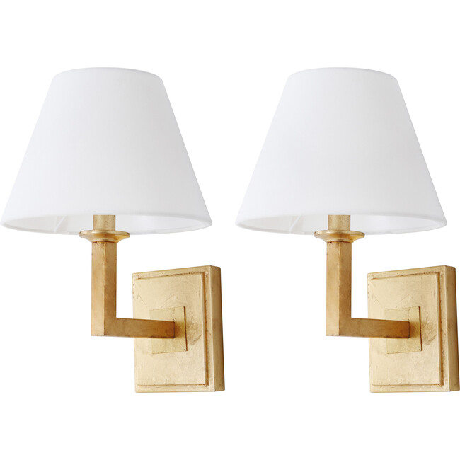 Set of 2 Pauline Wall Sconces, Gold