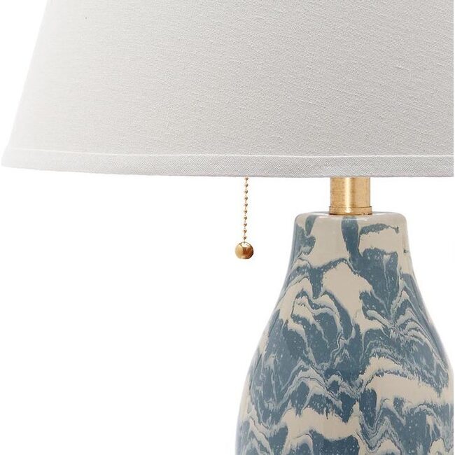 Set of 2 Color Swirls Glass Lamps, Blue - Lighting - 4